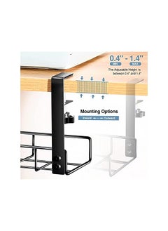 Moonmen Desk Cable Management Tray 1 Pack, Upgraded Wire Management No Drill, Cable Tray with Clamp for Desk Wire Management, Computer Cable Rack for Office, Home  - Image 3