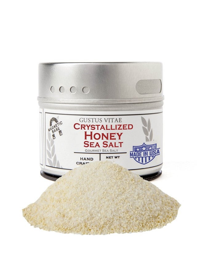 GUSTUS VITAE Crystallized Honey Sea Salt | Non GMO Verified | Magnetic Tin | 3.0oz | Finishing Salt | Crafted in Small Batches by Gustus Vitae | #15 - Image 1
