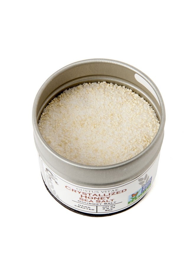 GUSTUS VITAE Crystallized Honey Sea Salt | Non GMO Verified | Magnetic Tin | 3.0oz | Finishing Salt | Crafted in Small Batches by Gustus Vitae | #15 - Image 2