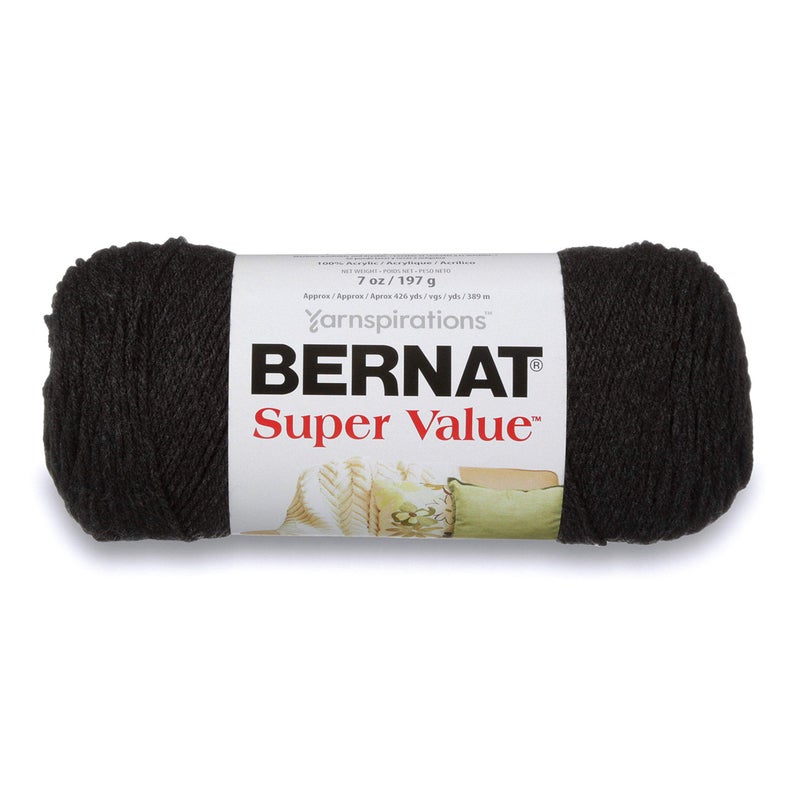 Bernat Super Value Yarn, 5 oz, Dark Gray, 1 Ball - Image 1