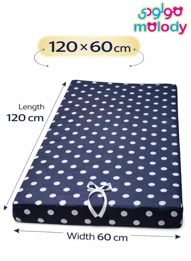مولودي مرتبة سرير أطفال فاخرة 120×60 سم – سماكة عالية مريحة، غطاء بسوستة قابل للغسل، قماش ناعم وآمن للرضع - Image 1