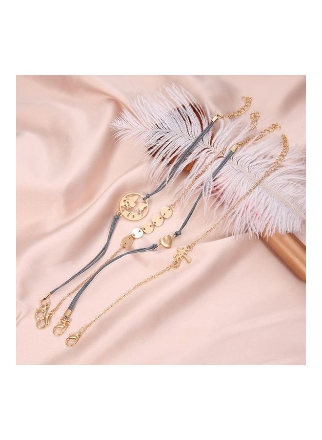 NIBEMINENT 4-Piece Coconut Disc Fashion Alloy Bracelets  - Image 3
