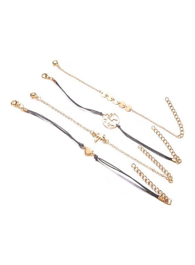 NIBEMINENT 4-Piece Coconut Disc Fashion Alloy Bracelets  - Image 4