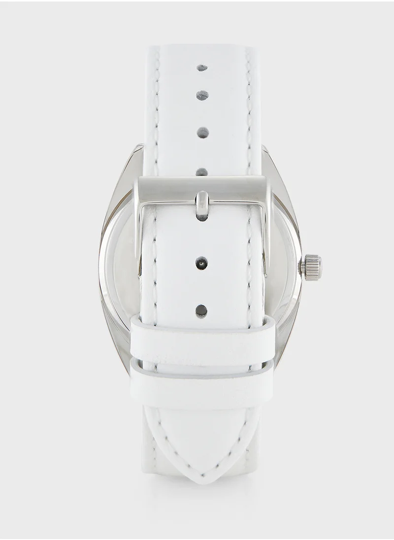 GUESS Delilah Leather Strap Analog Watch
