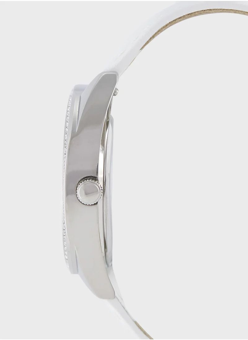 GUESS Delilah Leather Strap Analog Watch