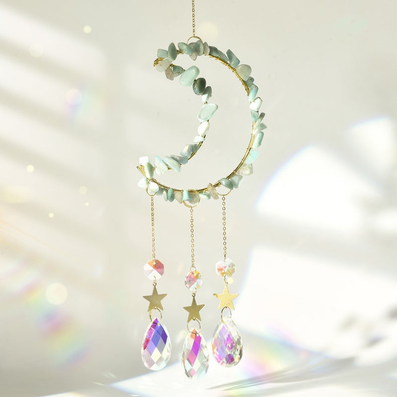 Crystal Pendant Natural Crystal Gravel Moon Garden Decoration Sun Catcher Wind Chime - Image 4
