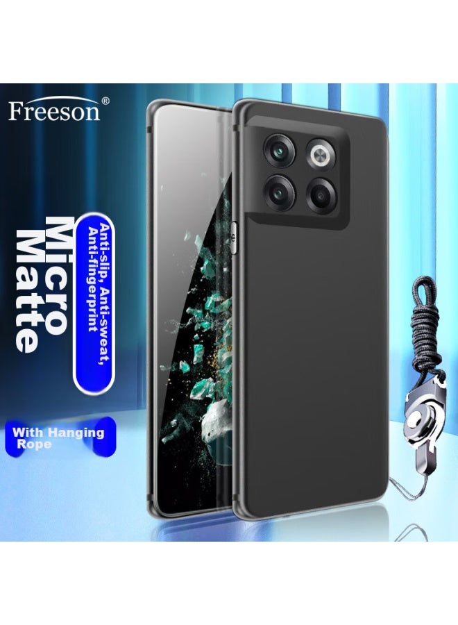 Freeson غطاء هاتف لـ Oneplus Ace Pro، غطاء رقيق حماية كاملة مضاد للصدمات من TPU الناعم مع تشطيب غير لامع ، أسود - Image 1