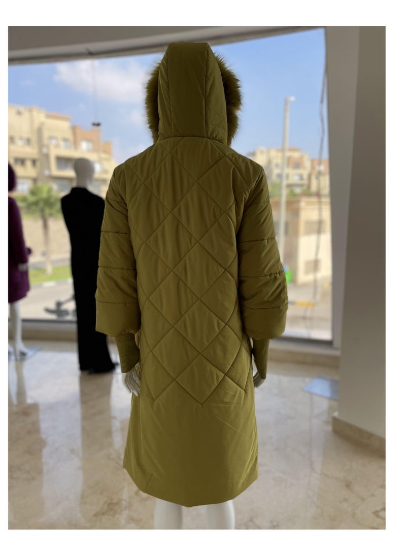 Fox Fur Coat Hooded Real Fur Womens Jacket Winter Coat Girls  - Image 3