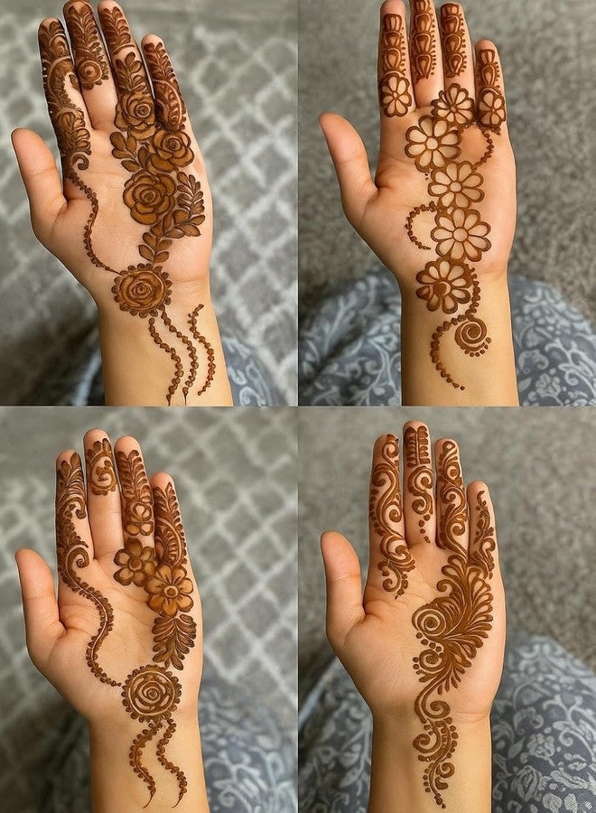 D KING Mehendi Stencil Stickers (Pack of 2) Bridal Mehendi Stencils Heena Mehandi Sticker for Festivals Functions Girls Women (sku_3) - Image 2