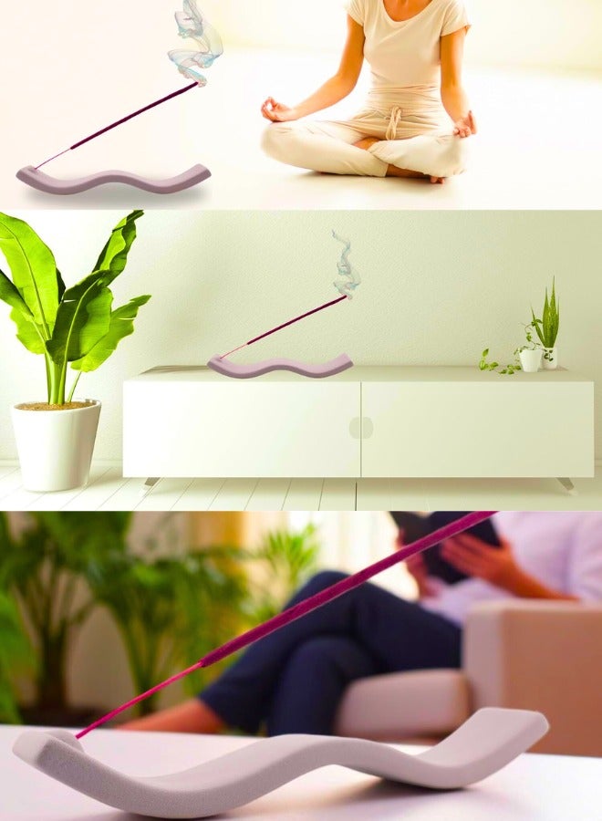 Chase Up Ceramic Wave Incense Burner, Ideal as Incense Still Holder for counters, meditation rooms, yoga, home, office and Incense Sticks. Perfect Incense Holder for Home Decor (Grey) - Image 2