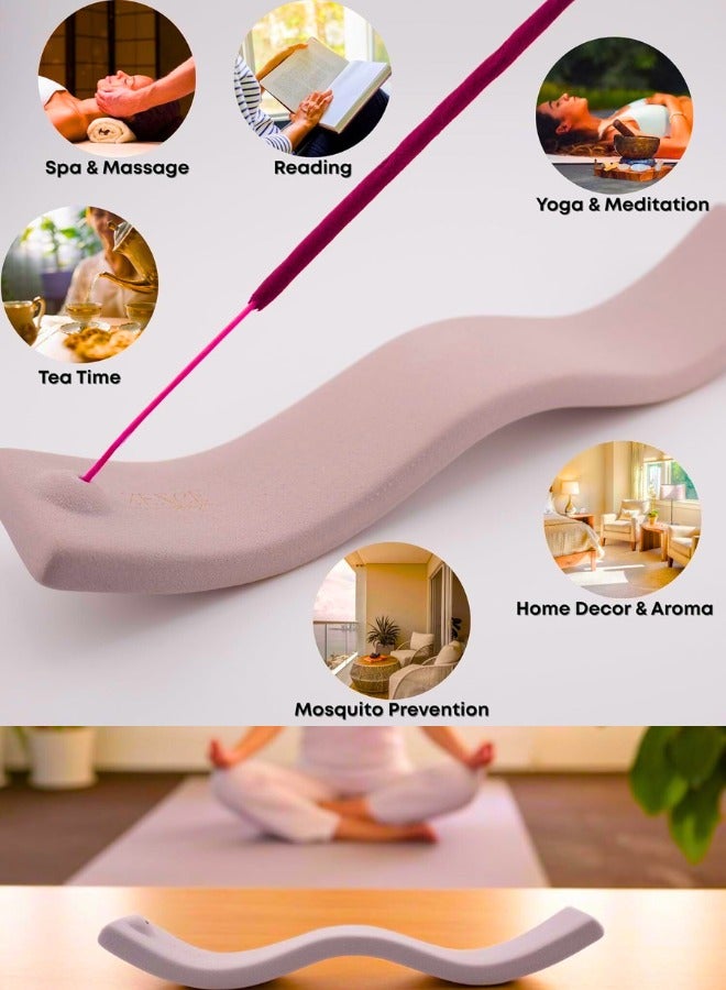 Chase Up Ceramic Wave Incense Burner, Ideal as Incense Still Holder for counters, meditation rooms, yoga, home, office and Incense Sticks. Perfect Incense Holder for Home Decor (Grey) - Image 3