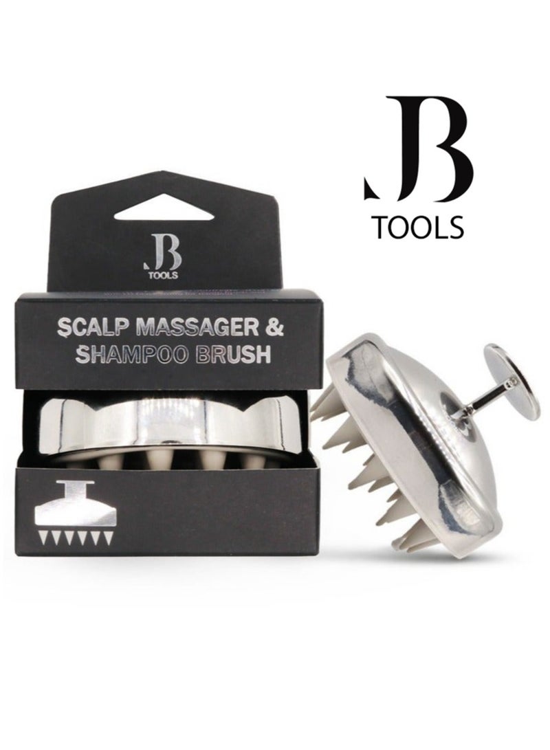 أدوات جي بي اورجانيك  جي بي اورجانيك فرشاة للشامبو وتدليك فروة الرأس فضي - Image 1