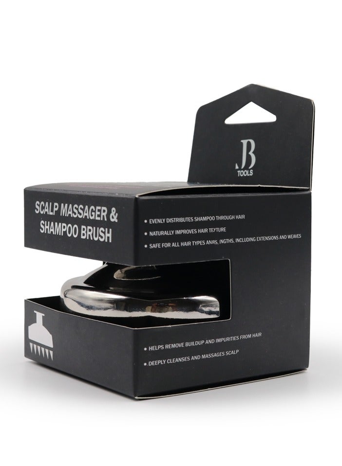 أدوات جي بي اورجانيك  جي بي اورجانيك فرشاة للشامبو وتدليك فروة الرأس فضي - Image 2