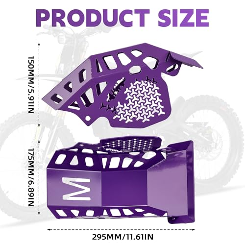 BAOUFF Skid Plate for Surron Light Bee,Dirt Bike Engine Chassis Protection Bash Guard for Surron Light Bee X and S/LBX/LBS-Purple - Image 3