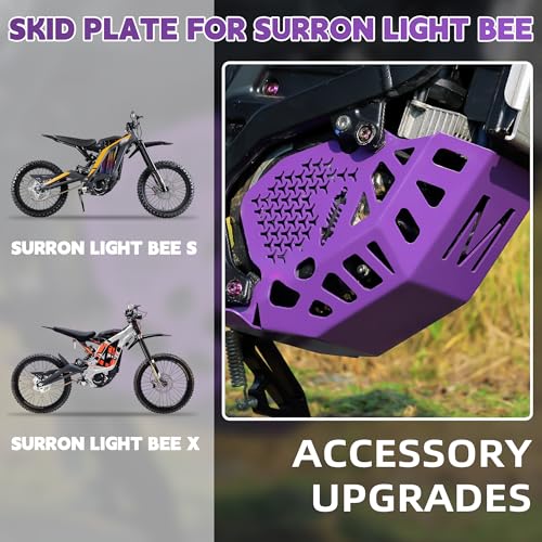 BAOUFF Skid Plate for Surron Light Bee,Dirt Bike Engine Chassis Protection Bash Guard for Surron Light Bee X and S/LBX/LBS-Purple - Image 2