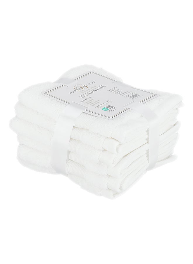 Boutique Blanche 6 Piece Ultra Soft Face Towel Set   33*33 cm   White - Image 1