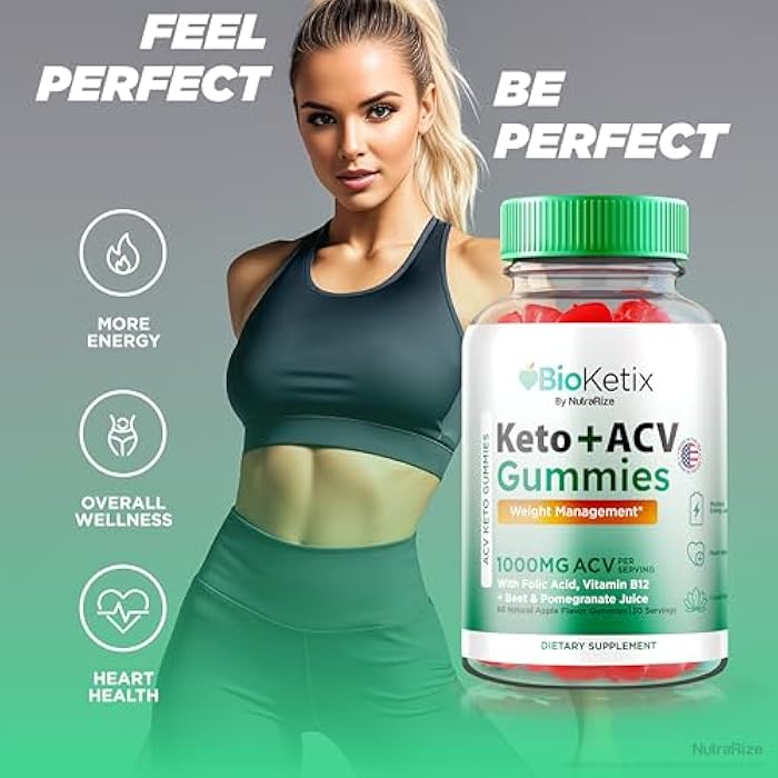 NutraRize (2 Pack) Bioketix Keto ACV Gummies, Official Bio Ketix Gummies, All Natural Apple Cider Vinegar 1000 MG, Premium Weight Loss Support Formula, ACV Keto Gummy, Keto+ACV Gomitas Reviews (120 Gummies) - Image 4