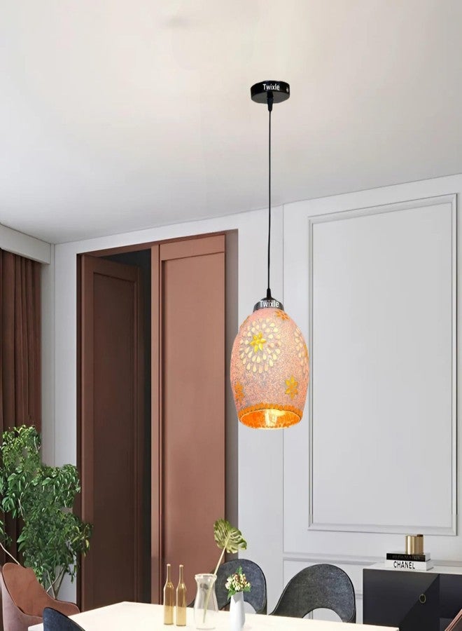 twixle Pink Shade Handmade Decoration Modern Ceiling Lamp for Living Room, Office,Bedroom Lamp with All Fixtures and Fitting White Design Hanging (E-27 Holder) (with Bulb, 1, Pack) - Image 3