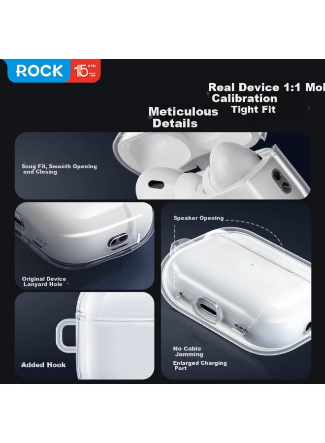 Rock Airpods Pro 3 Case Silicone Full-cover Soft Protective Shell Dustproof Shockproof For Apple Airpods Pro 3rd Gen Pink - Image 2