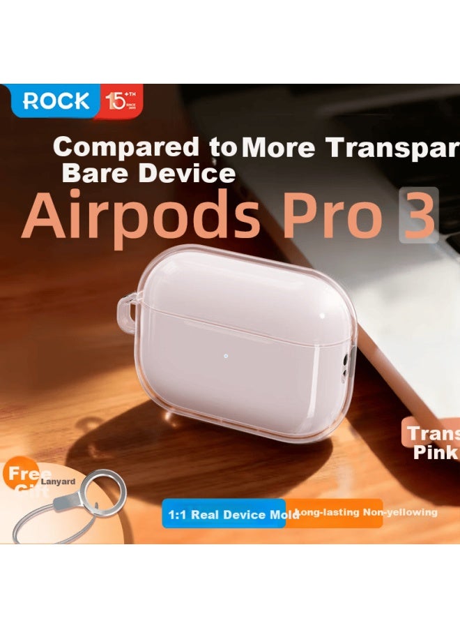 Rock Airpods Pro 3 Case Silicone Full-cover Soft Protective Shell Dustproof Shockproof For Apple Airpods Pro 3rd Gen Pink - Image 1