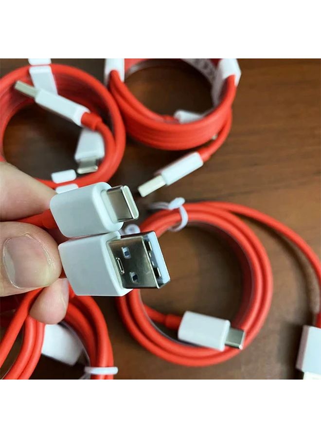 كابل شحن سريع من USB A إلى USB C بطول 78.74 بوصة 80W 6A دعم Dash Warp Supervooc متوافق مع Oneplus 11R 10R 9RT 5G CE2 8T 7 Pro Nord 3 - Image 5