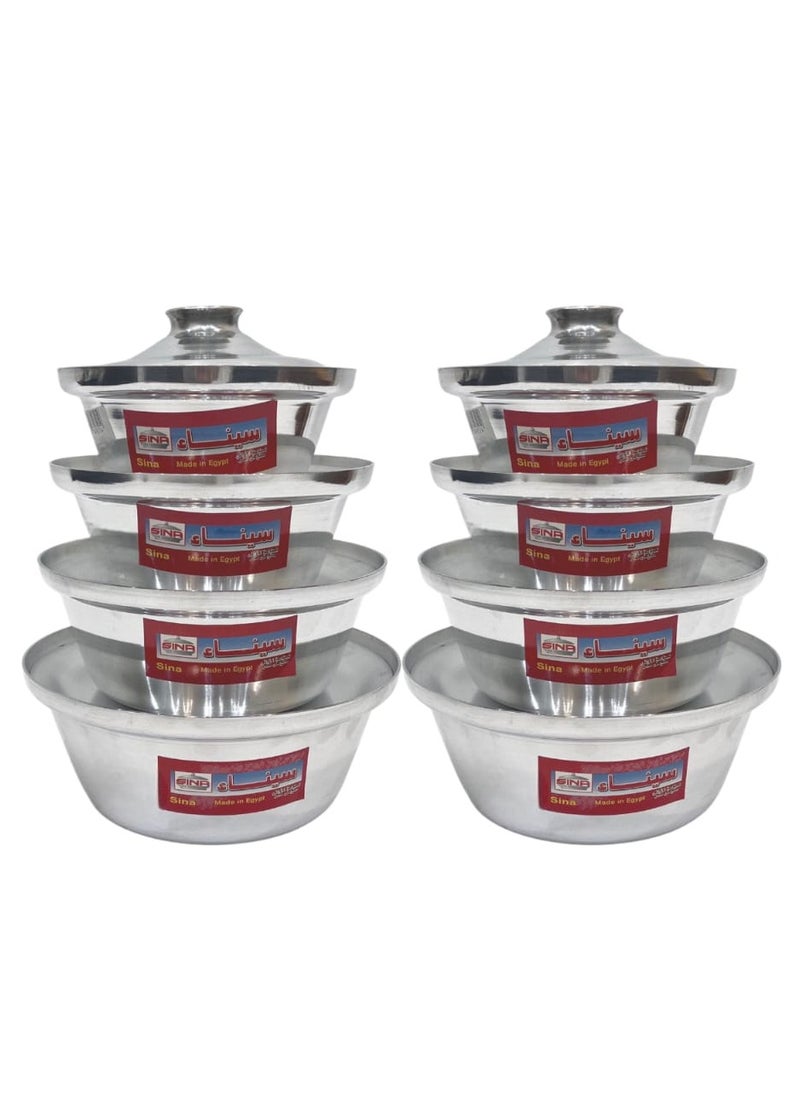 Sina Sinai Industrial Egyptian Aluminum Shawarma Pot Set 8 Pieces 16-18-20-22-24-26-28-30 cm  - Image 2