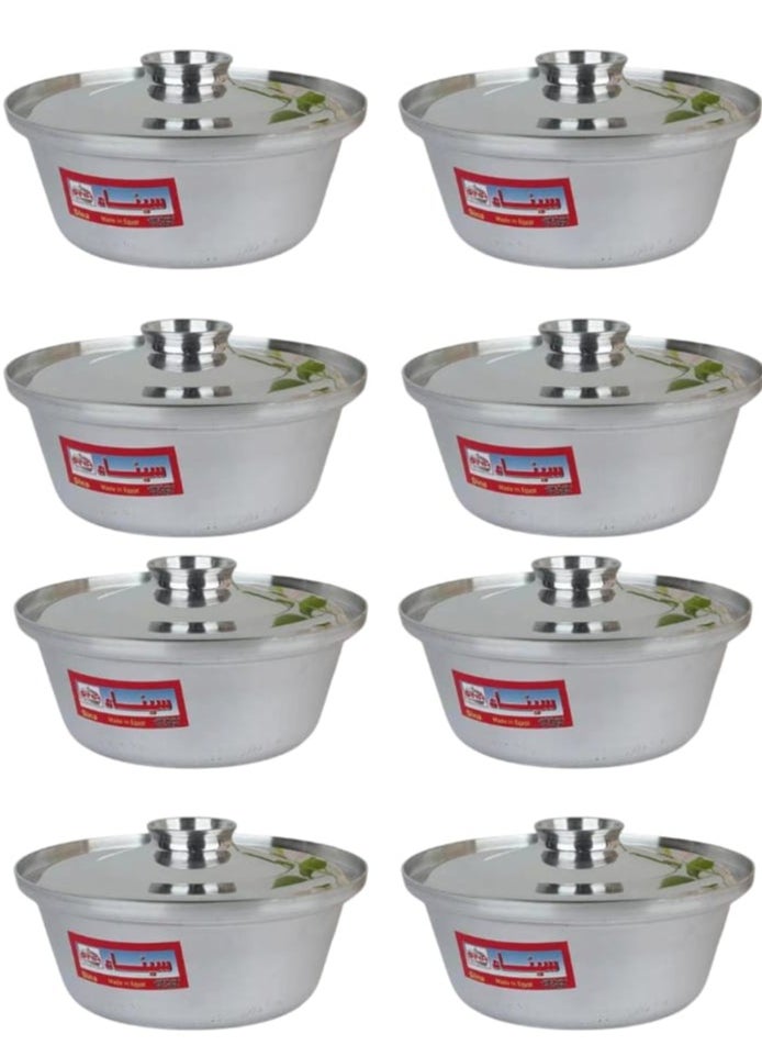 Sina Sinai Industrial Egyptian Aluminum Shawarma Pot Set 8 Pieces 16-18-20-22-24-26-28-30 cm  - Image 3
