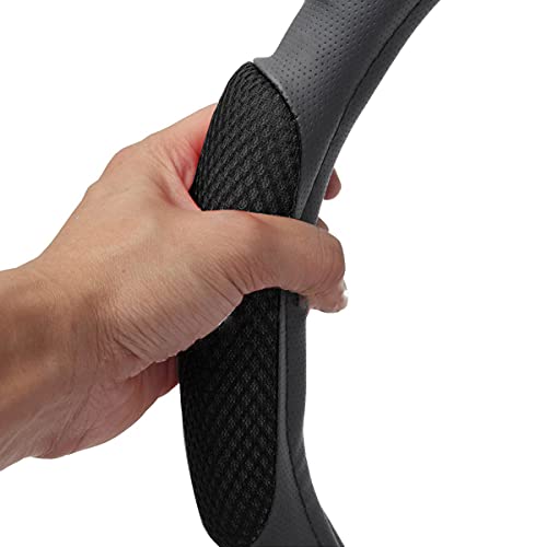 HSR Car Accessories in Universal 15 inch Car Steering Wheel Cover, Emboss Holes, Microfiber, Anti-Slip Matte Finish, Soft Padding Great Hand Feel (Black) - Image 4