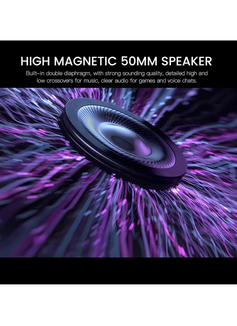 Gaming Headset for PC PS5 PS4, Stereo Wired Noise Cancelling Over-Ear Headphones with Mic, Wired Headphones, 7.1 Surround Sound, USB  3.5mm Cable, LED Light, USB Gaming Headphones for Xbox Laptop - Image 5