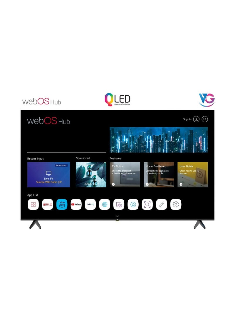 في جيه تلفزيون ذكي QLED 4K UHD مقاس 85 بوصة | WebOS Hub، لوحة A+، صوت Dolby، جهاز تحكم Magic Remote، Apple AirPlay، واي فاي، بلوتوث، YouTube، Netflix، Prime Video، شاهد – (VGQLED85WOU 2025) - Image 1
