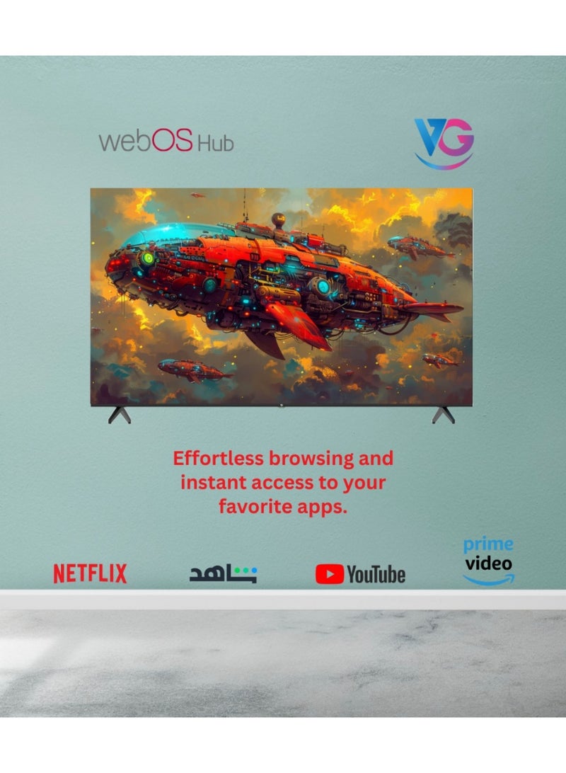 في جيه تلفزيون ذكي QLED 4K UHD مقاس 85 بوصة | WebOS Hub، لوحة A+، صوت Dolby، جهاز تحكم Magic Remote، Apple AirPlay، واي فاي، بلوتوث، YouTube، Netflix، Prime Video، شاهد – (VGQLED85WOU 2025) - Image 4