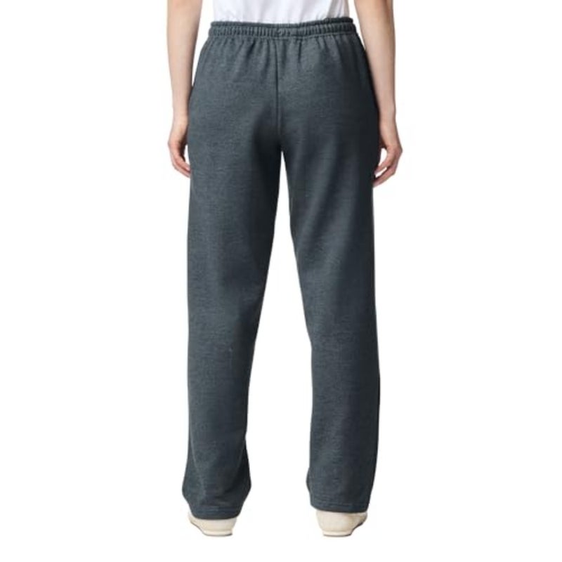 Everyday wear fleece sweatpants with open bottom and pockets, cotton-poly blend, classic gray, soft and durable - Image 3