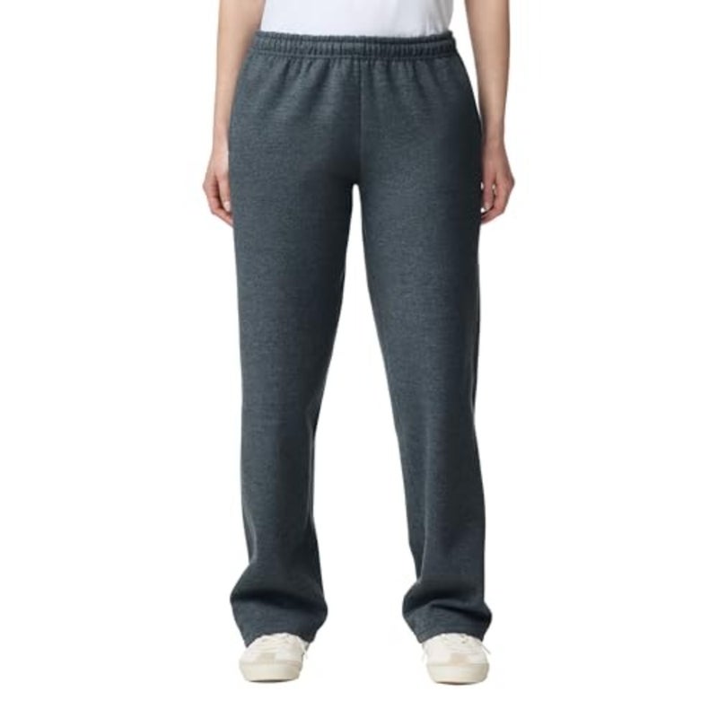 Everyday wear fleece sweatpants with open bottom and pockets, cotton-poly blend, classic gray, soft and durable - Image 1