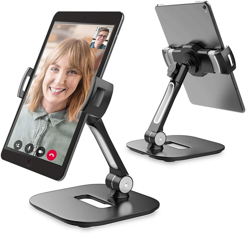 Techzere Tablet Stand, Swivel Mount Holder for Any Tablet, Smartphone 4.7"-12.9" inches, Camera & Portable Projector, Black - Image 1