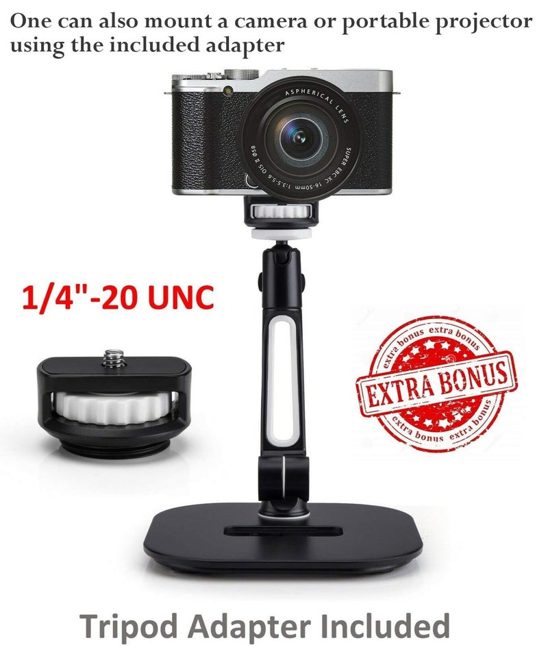 Techzere Tablet Stand, Swivel Mount Holder for Any Tablet, Smartphone 4.7"-12.9" inches, Camera & Portable Projector, Black - Image 5