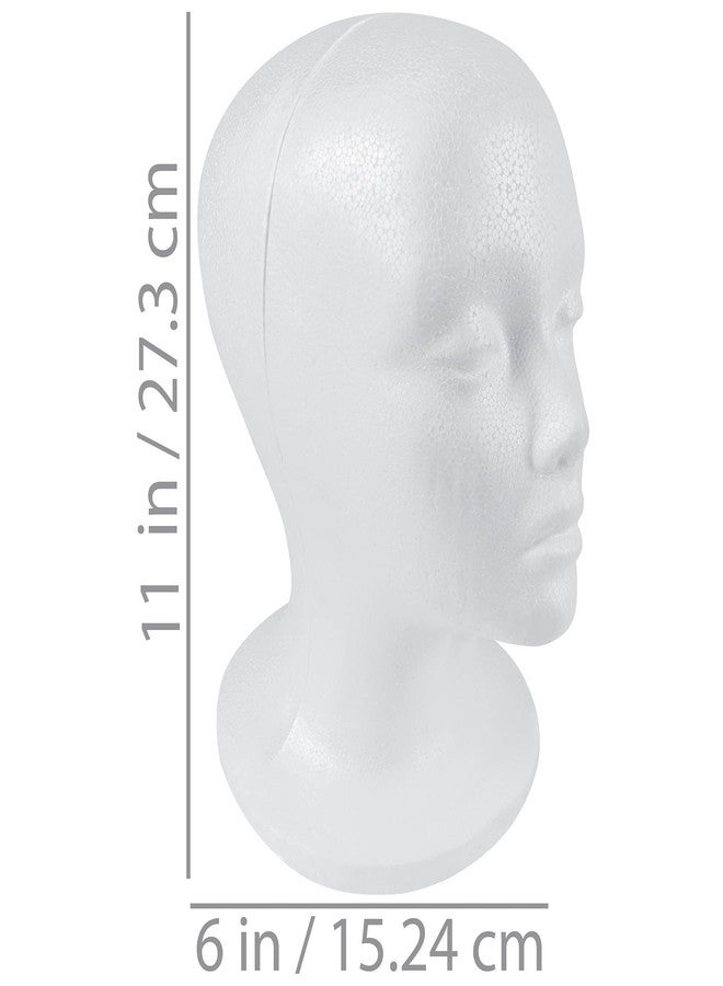 SHANY Styrofoam Model Heads ,Hat Wig Foam Mannequin Female Wig Head Stand ,Mannequin Head for wigs , Wig Holder - Round Base , 11 Inches Female Mannequin Head -2 Pieces - Image 4