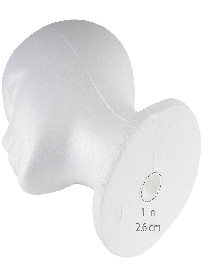 SHANY Styrofoam Model Heads ,Hat Wig Foam Mannequin Female Wig Head Stand ,Mannequin Head for wigs , Wig Holder - Round Base , 11 Inches Female Mannequin Head -2 Pieces - Image 3