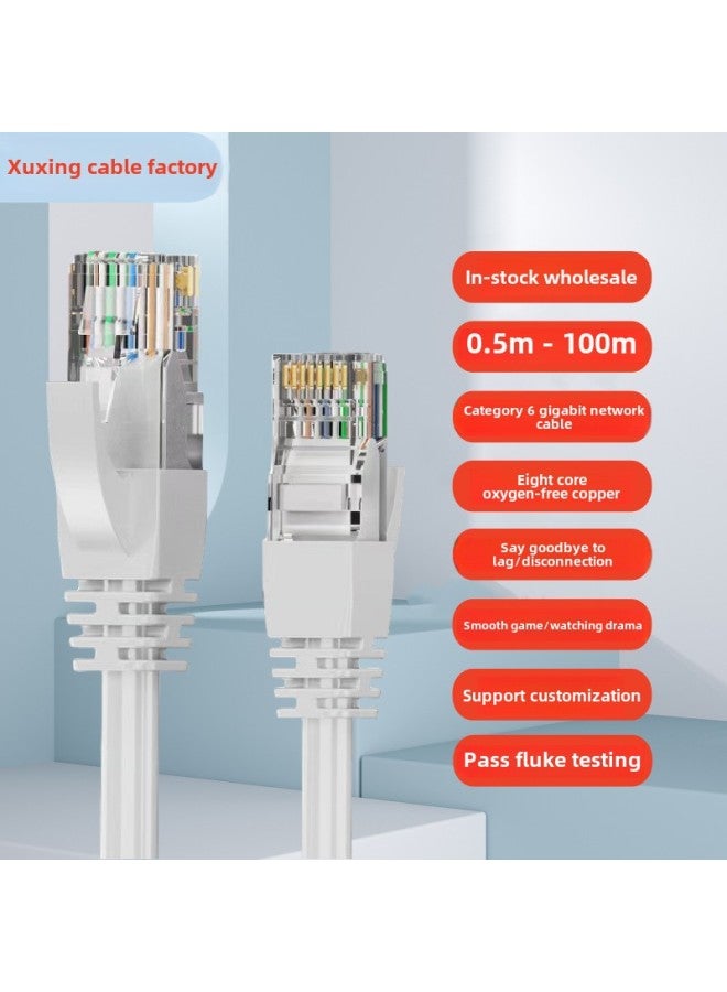 Network Cable Home Category 6 Gigabit With Crystal Head RJ45 Connector Broadband Network Cable 1/5/10/15/20/ 100m-Color:Blue-Cord Length:50m  - Image 2