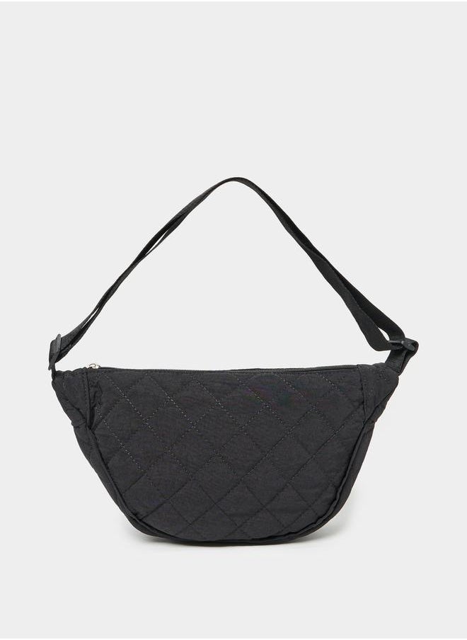 Styli Quilted Crossbody Bag with Zip Closure  - Image 2