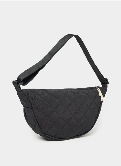 Quilted Crossbody Bag with Zip Closure
