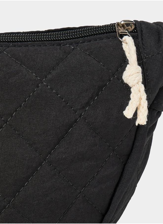 Styli Quilted Crossbody Bag with Zip Closure  - Image 3