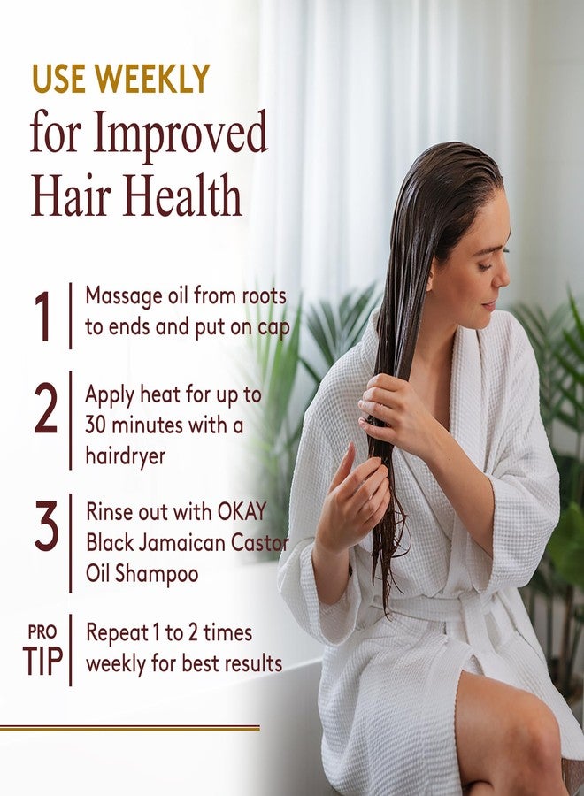 Okay Pure Naturals Black Haitian Castor Oil - Castor Oil for Hair Growth for Men & Women, Moisture for Skin, Scalp, Eyelashes, Eyebrows - 4 oz Glass Bottle (Pack of 2) - Image 5