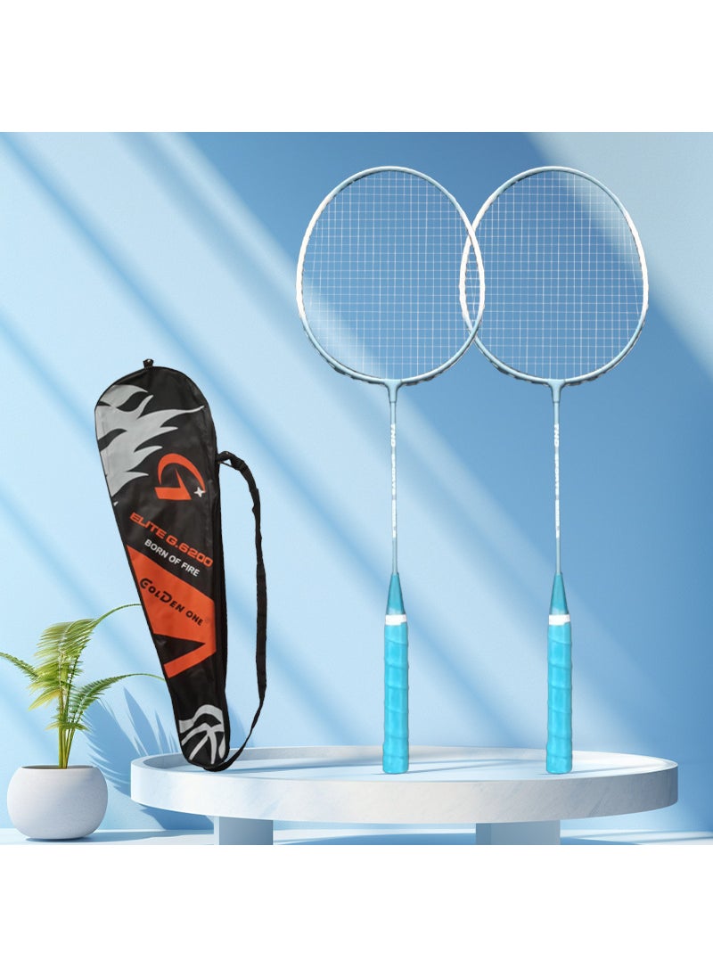 Generic - Aluminum Alloy Badminton Racket Couple Set Training Ultra-light Trainig Racket Package for Students Beginners Sports Entertainme 658 blue racket 2 racket bag 1 - Image 1