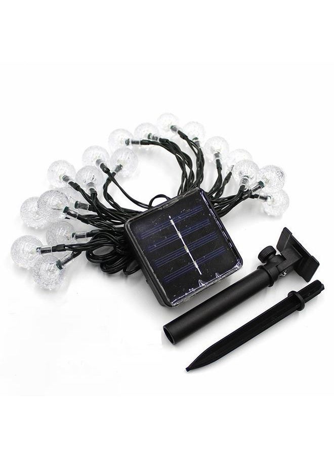 Globe String Light Solar Powered String Lights 16.4ft 20 LEDs Waterproof Fairy Lights for Patio Garden White Lighting