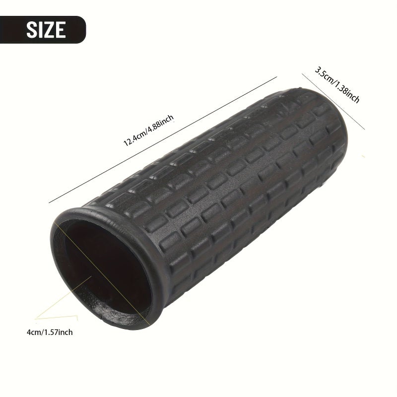 4 Pcs Heavy Duty Handcart Grip Tubes Black Durable Plastic Slip Wheel Handle Covers Easy Install - Image 4
