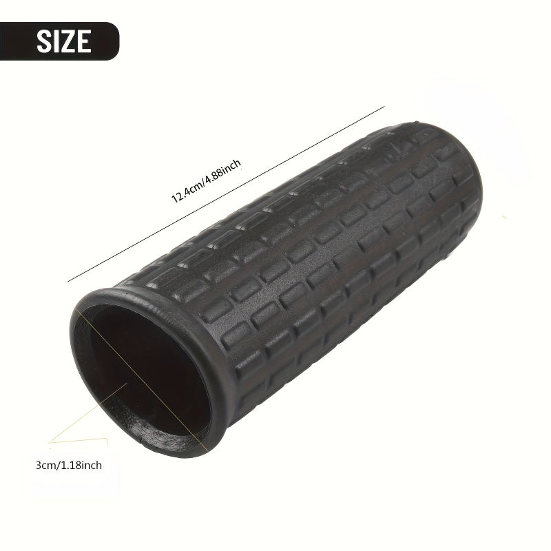4 Pcs Heavy Duty Handcart Grip Tubes Black Durable Plastic Slip Wheel Handle Covers Easy Install - Image 3