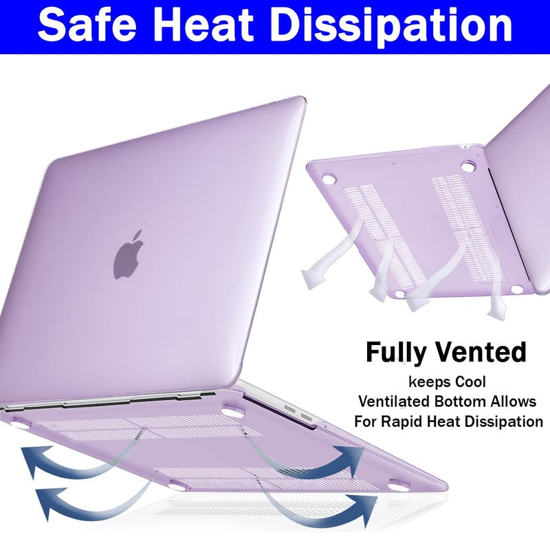 GIOIA BAZAAR Compatible with MacBook Pro 13 inch 2024 2023-2016 M2 Case Cover Release A2338 M1 A2289 A2251 A2159 A1989 A1706 A1710 Chip, Protective Plastic Hard Shell Case Cover (Matt Purple) - Image 5