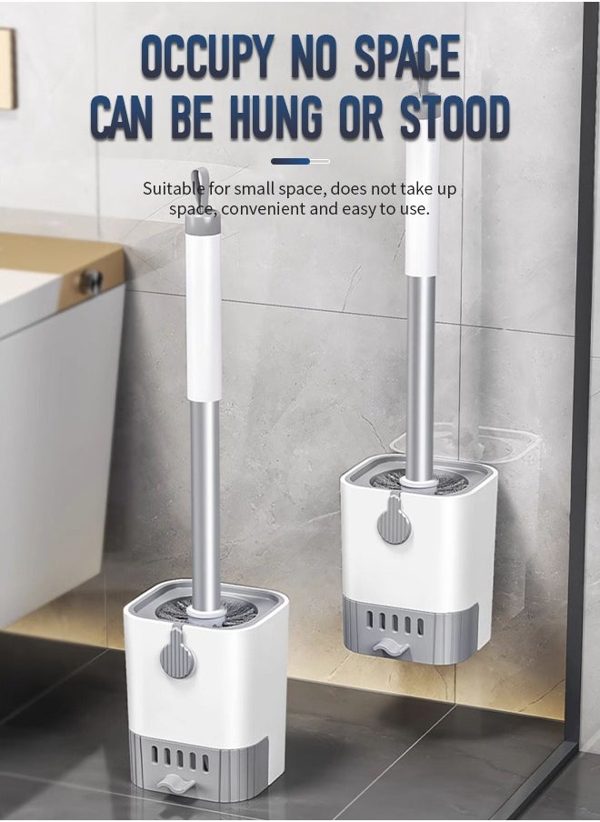 Generic - Toilet Cleaning Brush and Holder, Wall-Mounted Design, with Drain Box, Effectively Inhibits Bacterial Growth and Copes with Various Stains - Image 1
