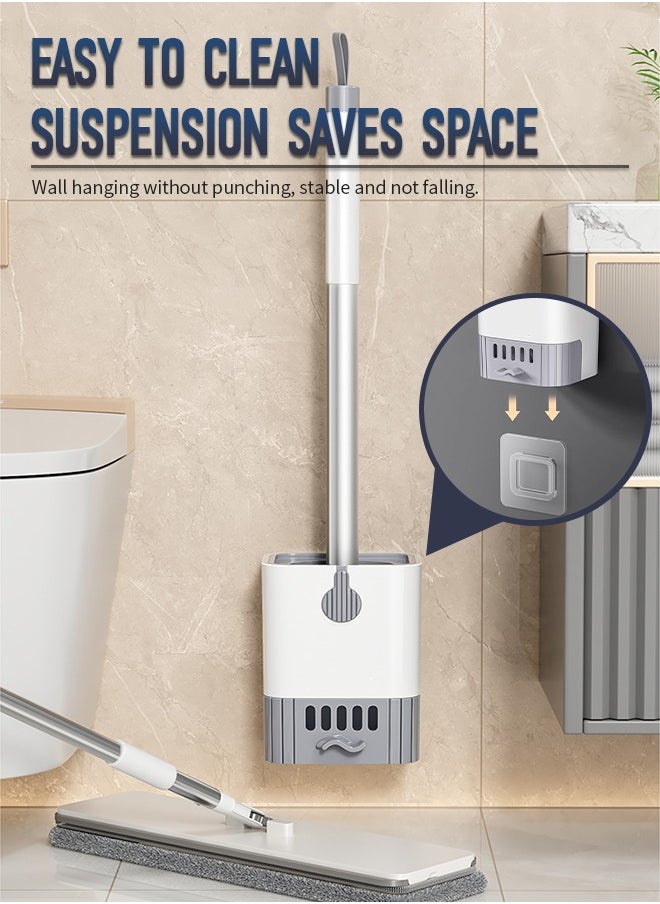 Generic - Toilet Cleaning Brush and Holder, Wall-Mounted Design, with Drain Box, Effectively Inhibits Bacterial Growth and Copes with Various Stains - Image 1
