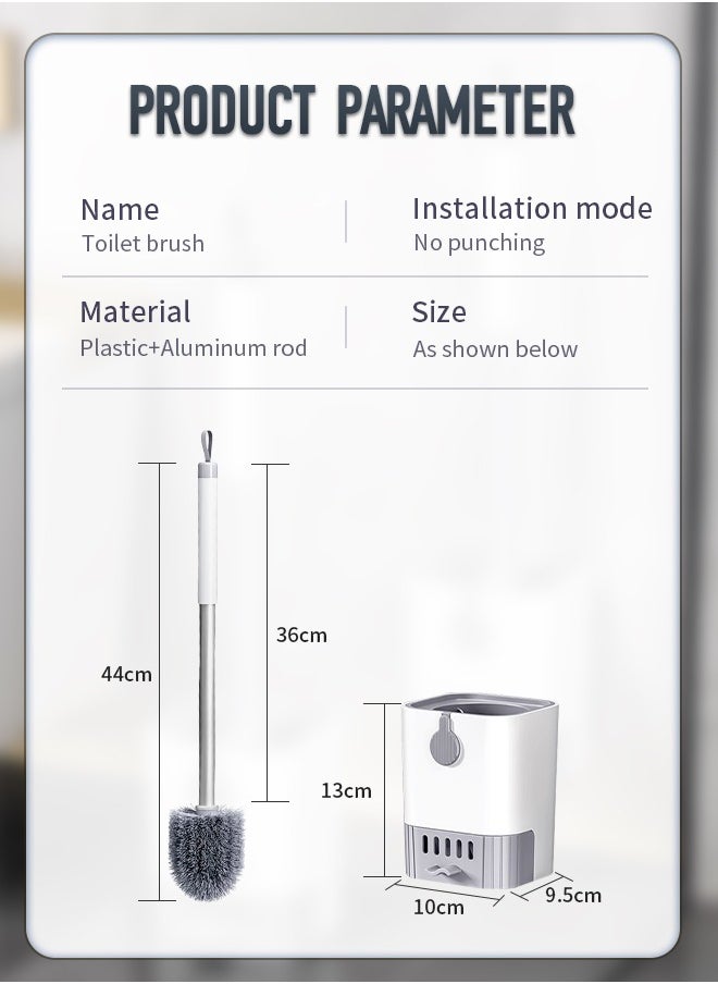 Generic - Toilet Cleaning Brush and Holder, Wall-Mounted Design, with Drain Box, Effectively Inhibits Bacterial Growth and Copes with Various Stains - Image 1